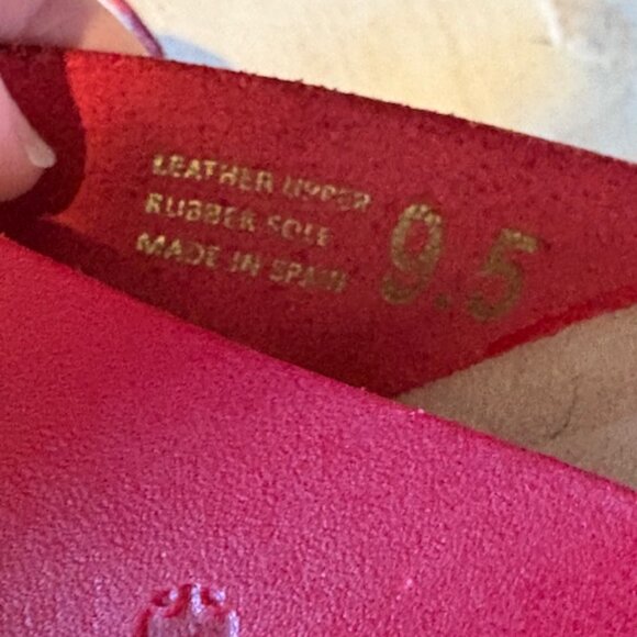 New Yokono Candela Red Leather Cork Wedge Slide Sandals Made in Spain Size 9.5 - Picture 6 of 7